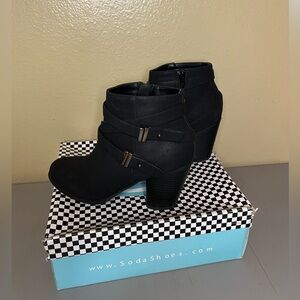 Soda Women's Black Ankle Booties